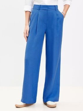 SALE LOFT The Peyton Trouser - Blue Linen Pant